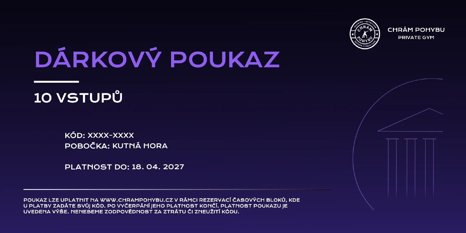 Ukázka dárkového poukazu
